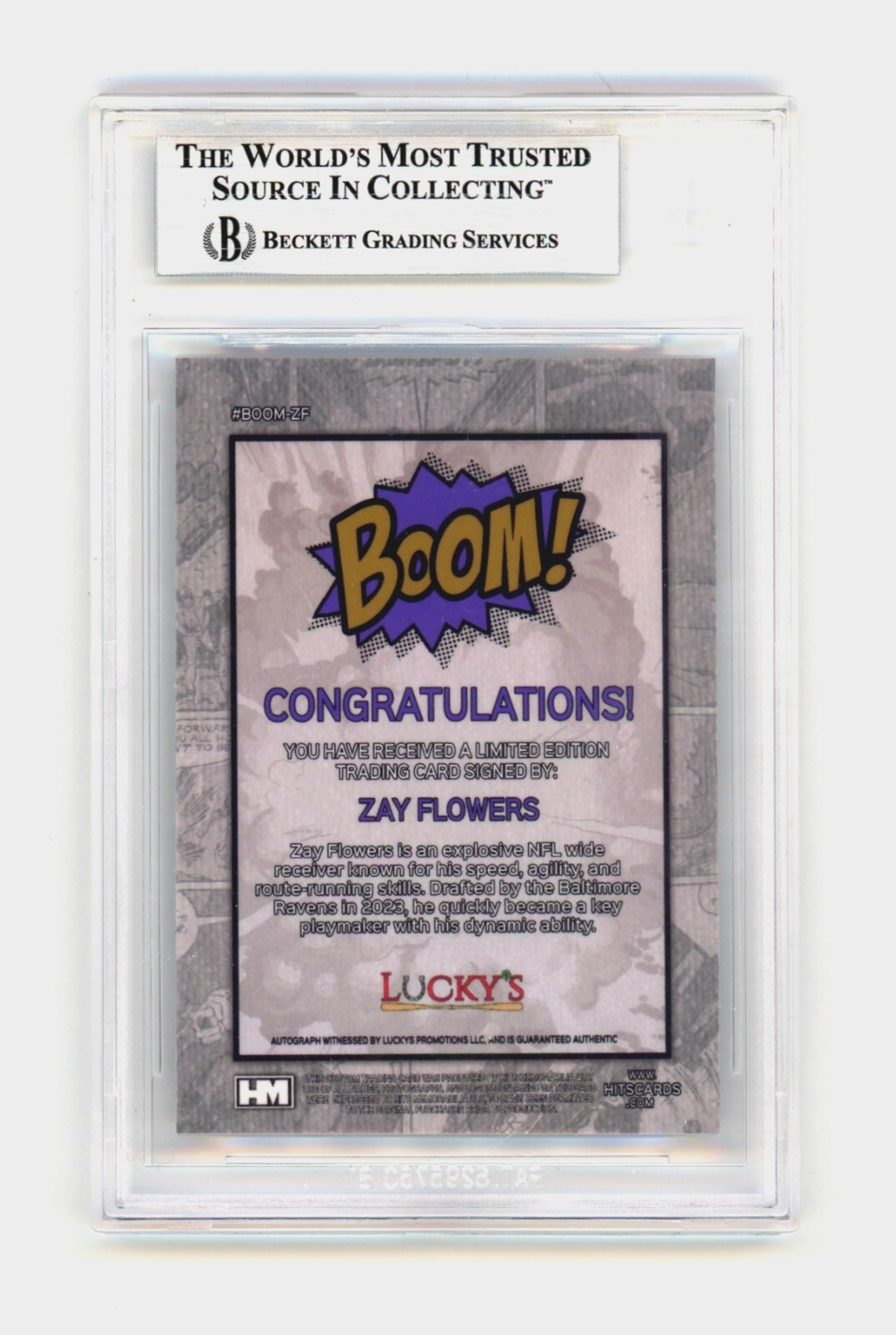 Zay Flowers 2024 Hits Memorabilia BOOM Silver Signed BGS BAS Auto Ravens1