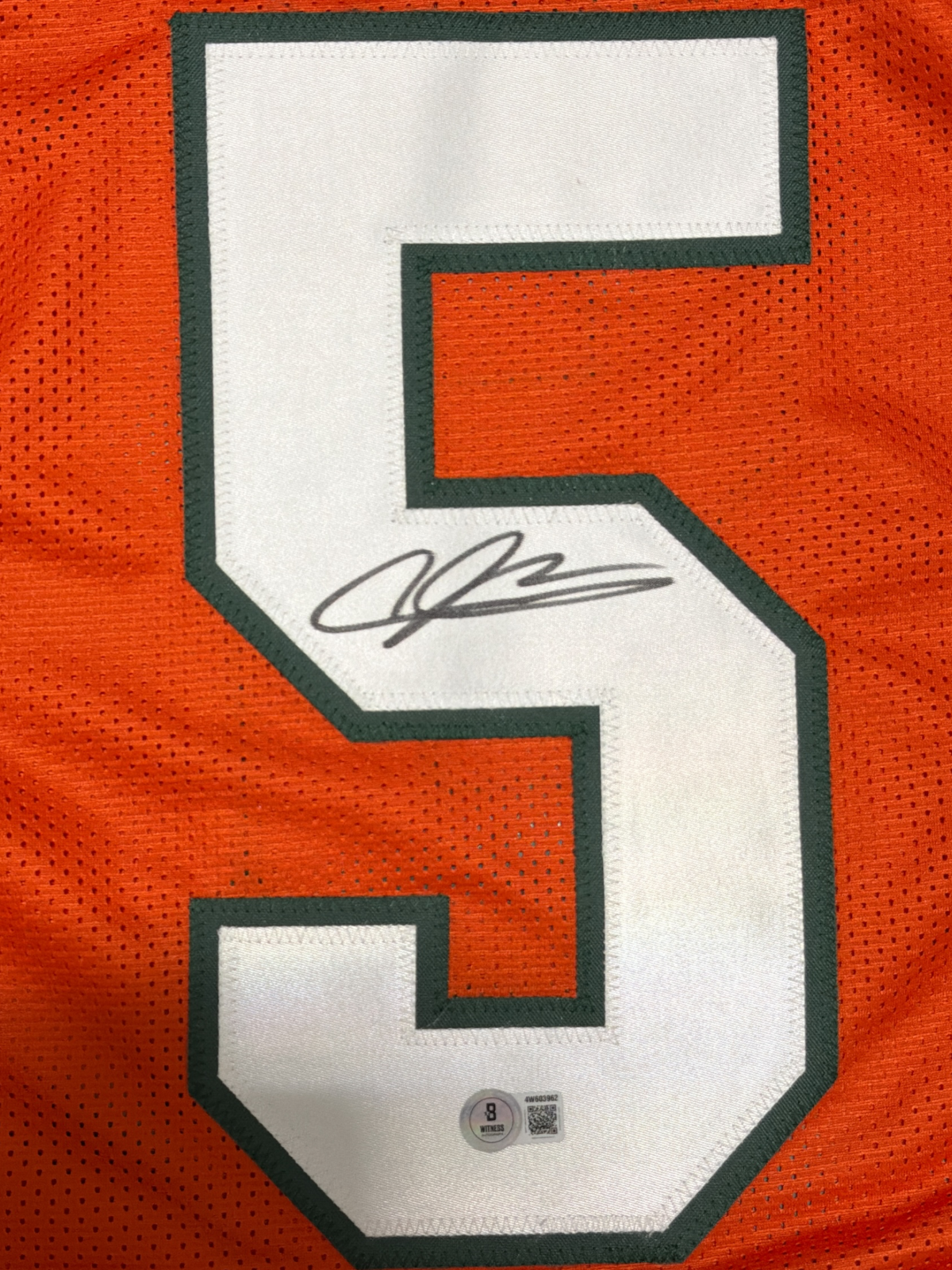 Andre Johnson Signed Miami Hurricanes Custom Jersey Beckett Witness BAS COA1