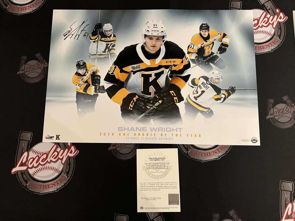 Shane Wright Signed Auto 16x24 Photo 2020 CHL ROY Upper Deck UDA COA QTY Kraken3