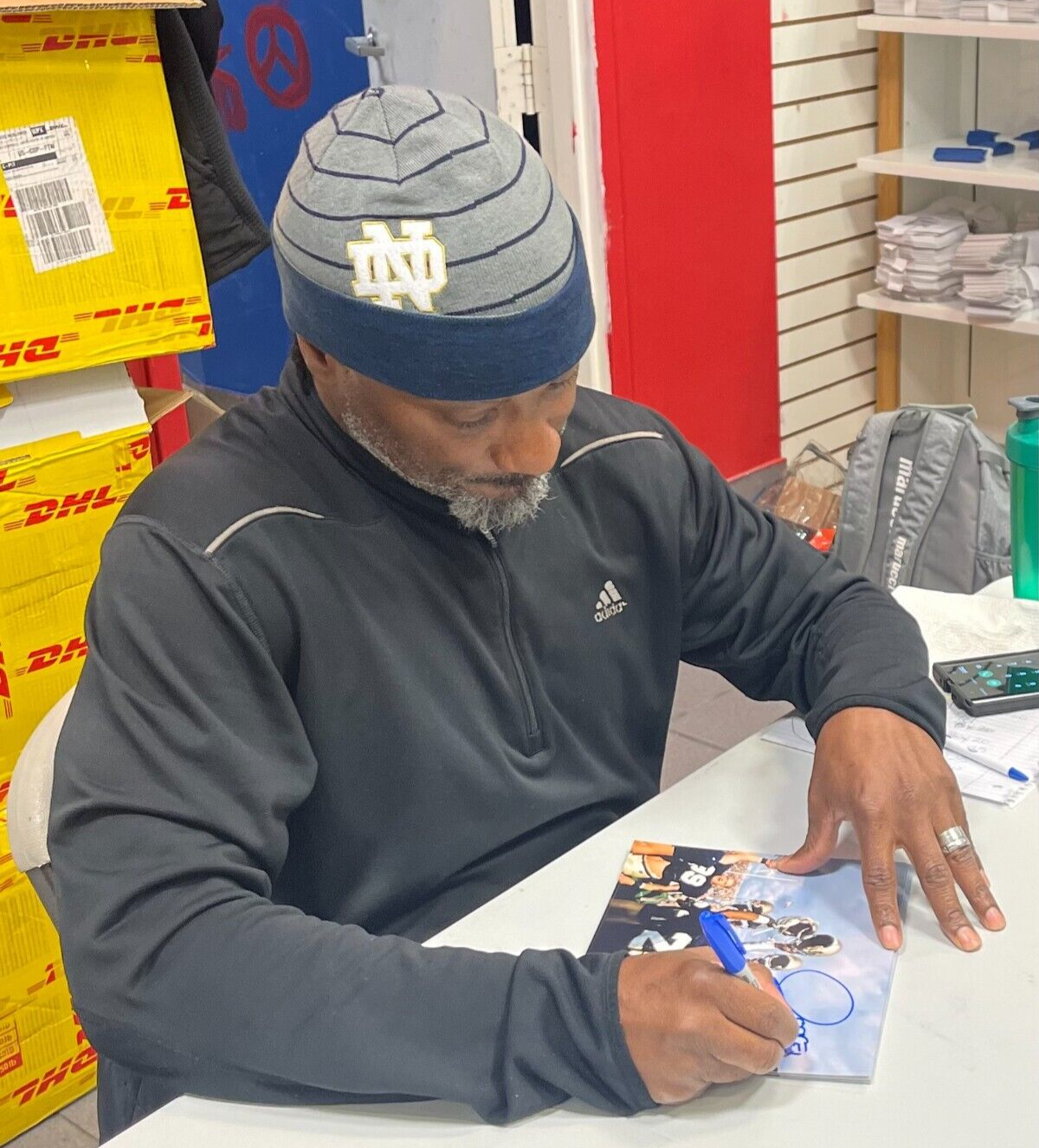 Raghib Rocket Ismail Signed Notre Dame 8x10 Photo Beckett Witness BAS COA #31