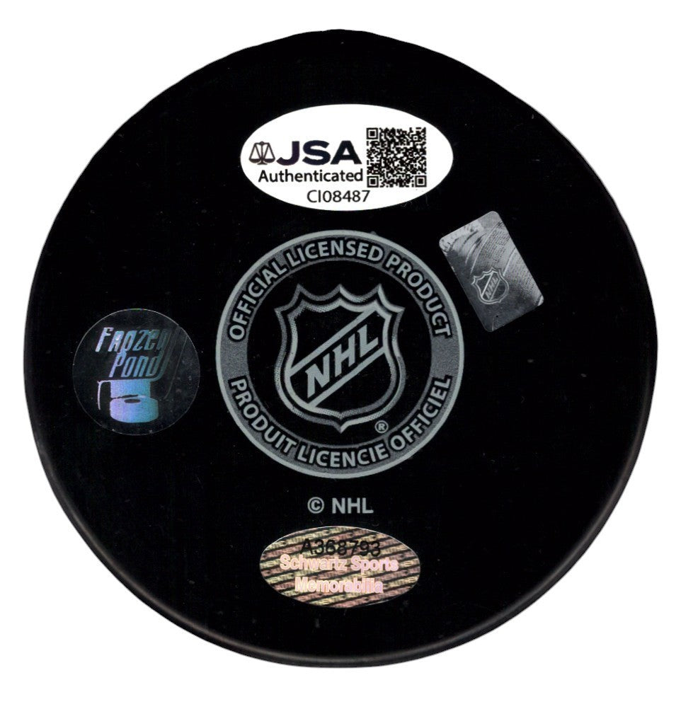 Yvan Cournoyer Signed Autographed Montreal Canadians Puck HOF 1982 JSA COA1