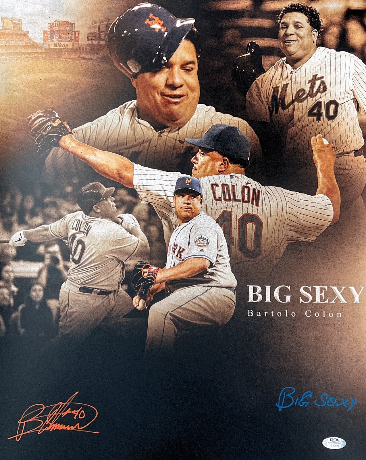 Bartolo Colon Signed Autographed 16x20 Photo Comp PSA COA Big Sexy Mets0