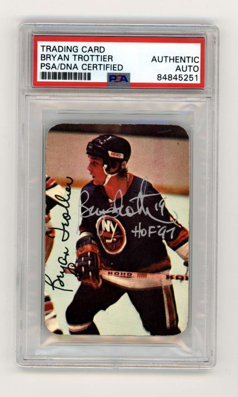 Bryan Trottier 1976-77 Topps Glossy Insert #15 RC HOF Signed PSA Authentic Auto0