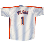 Mookie Wilson Signed New York Mets Custom Jersey w/ 86 WSC JSA Witness COA0