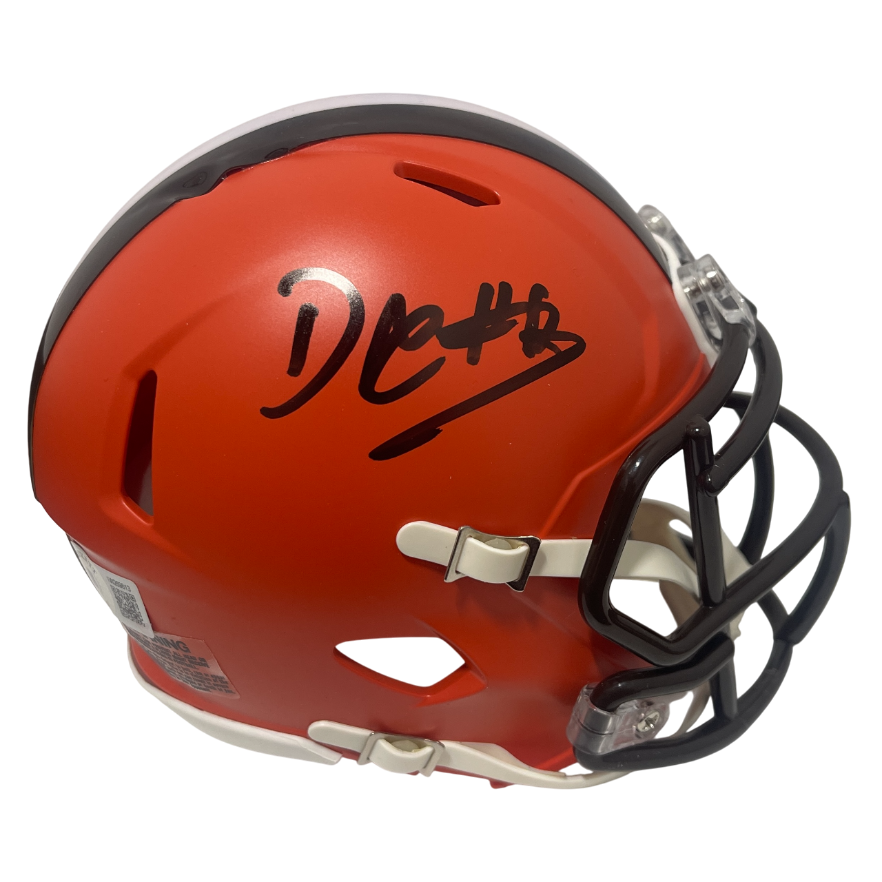 David Njoku Signed Cleveland Browns Speed Mini Helmet Beckett Witness BAS COA0