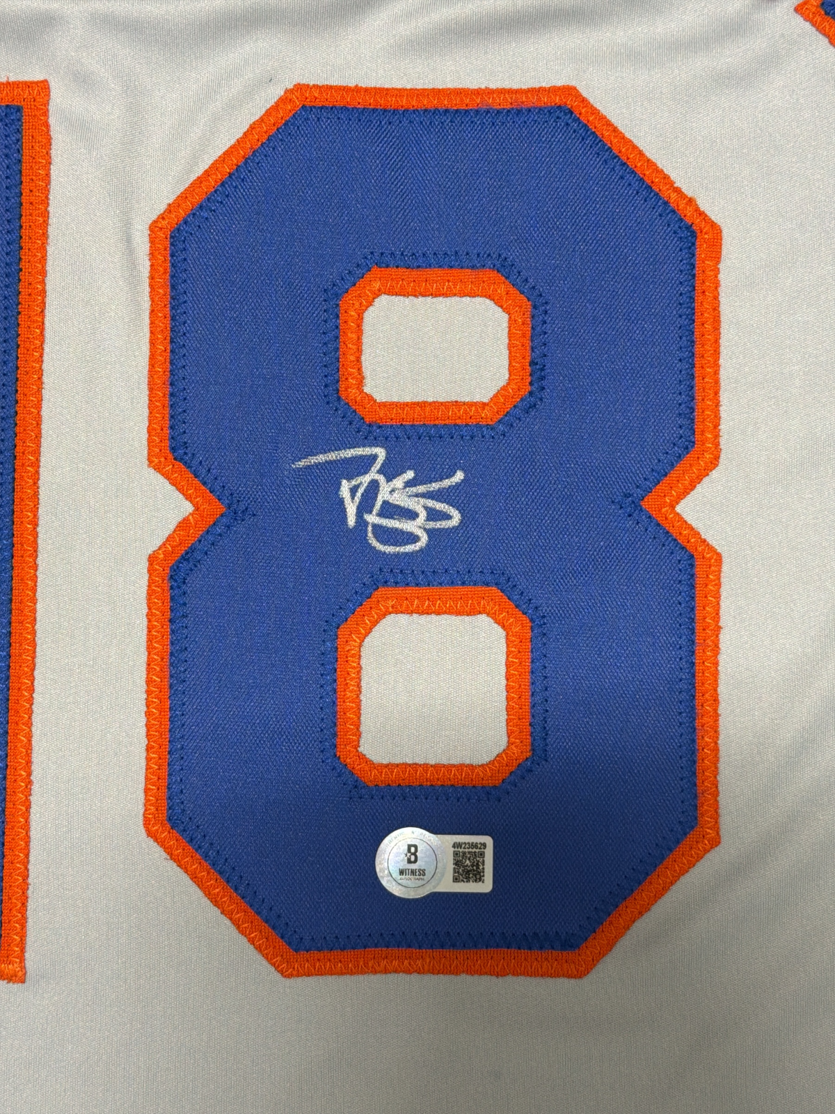 Darryl Strawberry Signed New York Mets Custom Jersey Beckett Witness BAS COA1