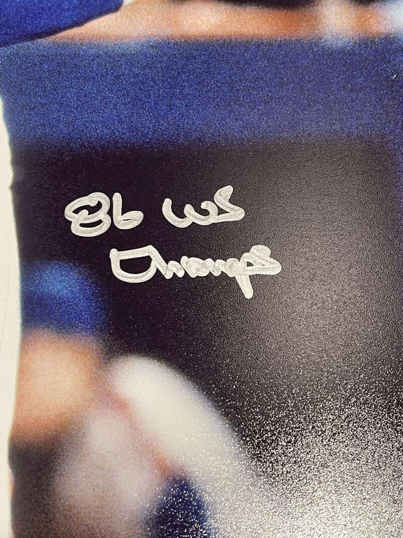 Darryl Strawberry Signed Autographed 16x20 Photo w/ 86 WS Champs JSA COA2