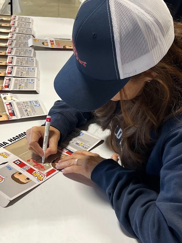 Mia Hamm Signed Auto USA Soccer Funko Pop #12 USA Gold 96 04 Beckett BAS COA RWB5