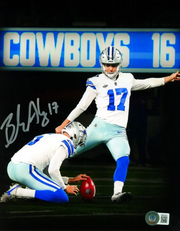Brandon Aubrey Signed Dallas Cowboys 8x10 Photo Beckett Witness BAS COA #10