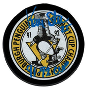 Kevin Stevens Signed Penguins 1992 Cup Puck w/ 91-92 Cup Beckett Witness BAS COA0
