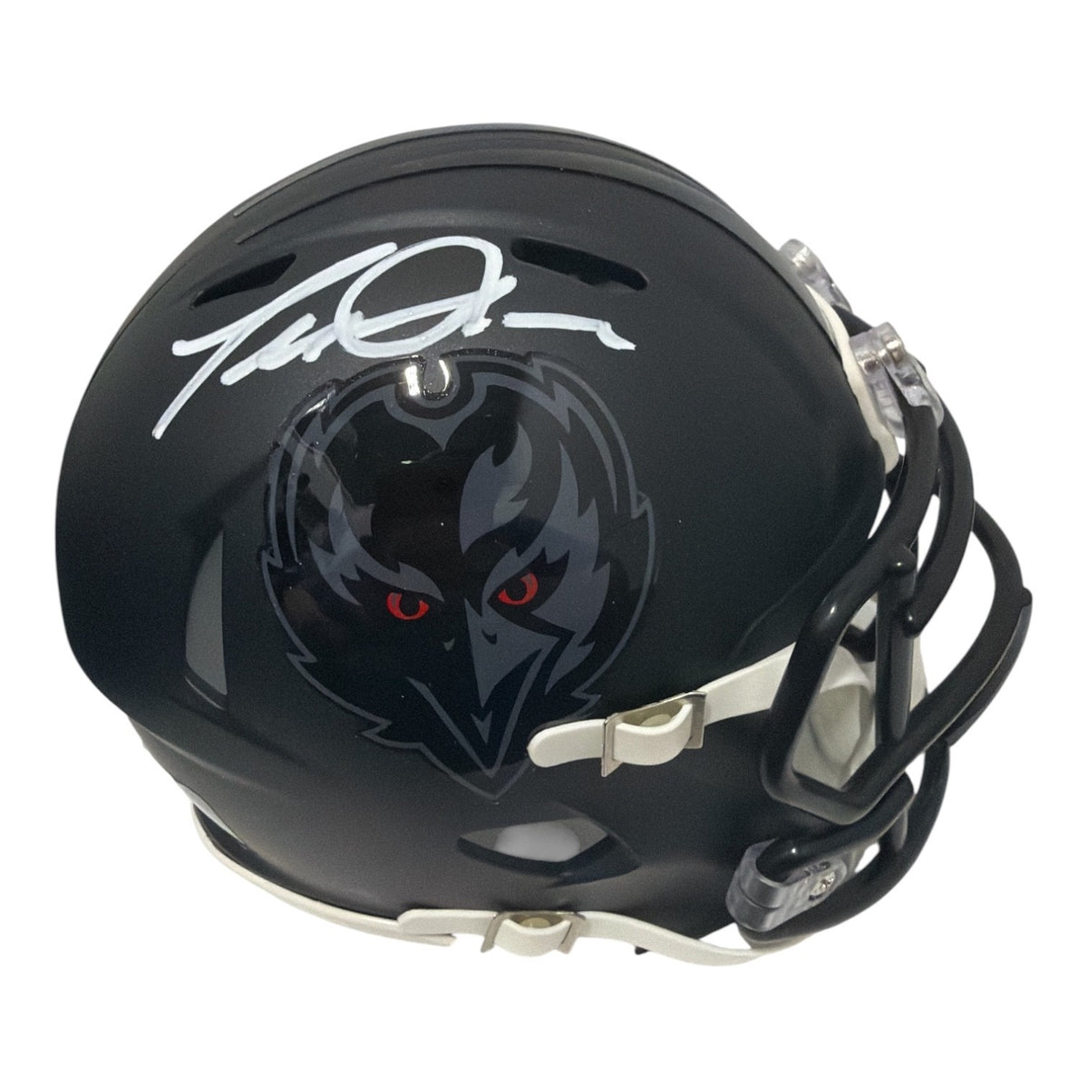 Terrell Suggs Signed Baltimore Ravens ALT #2 Black Mini Helmet JSA Witness COA0