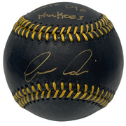 Luis Medina Signed Black Rawlings ROMLB Baseball w/ Lets Go Yankees PSA COA0