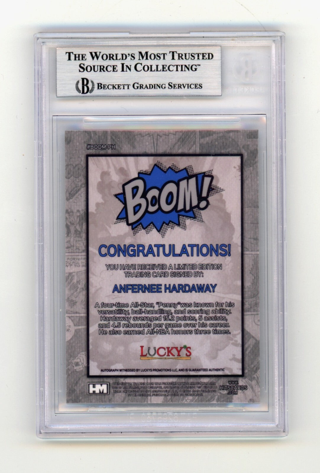 Anfernee Penny Hardaway 2024 Hits Memorabilia BOOM Silver Signed BGS BAS Auto 1