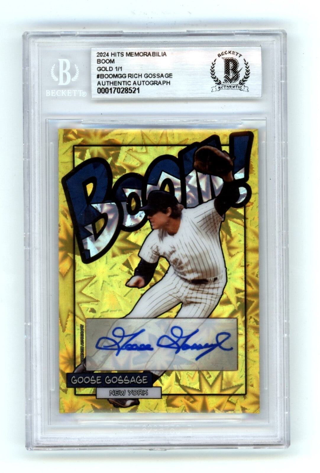 Goose Gossage 2024 Hits Memorabilia BOOM Gold #1/1 Signed BGS BAS Auto Yankees0