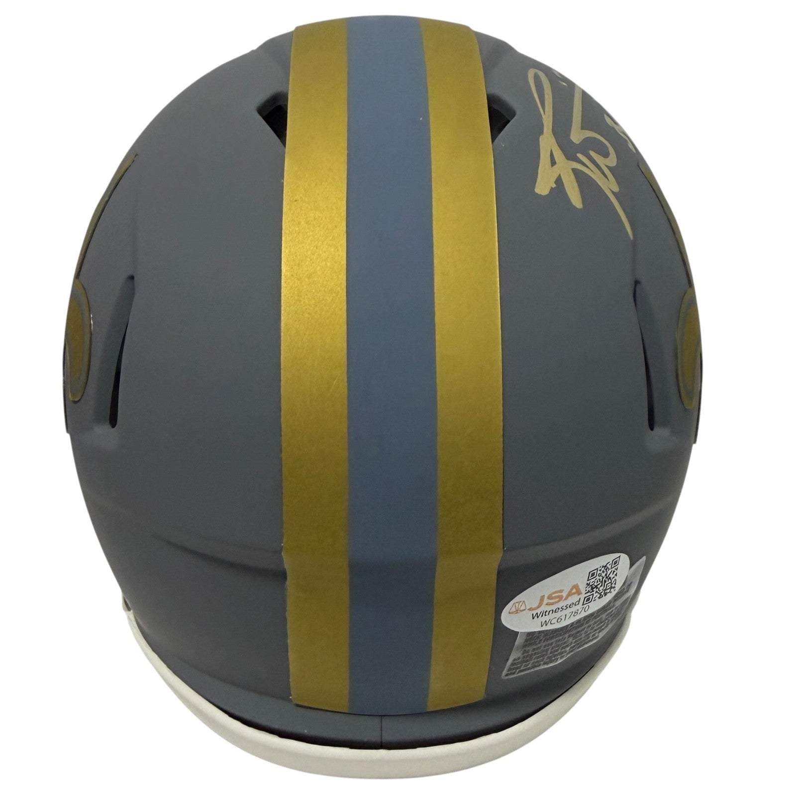 Ricky Williams Signed New Orleans Saints Slate Mini Helmet JSA Witness COA2