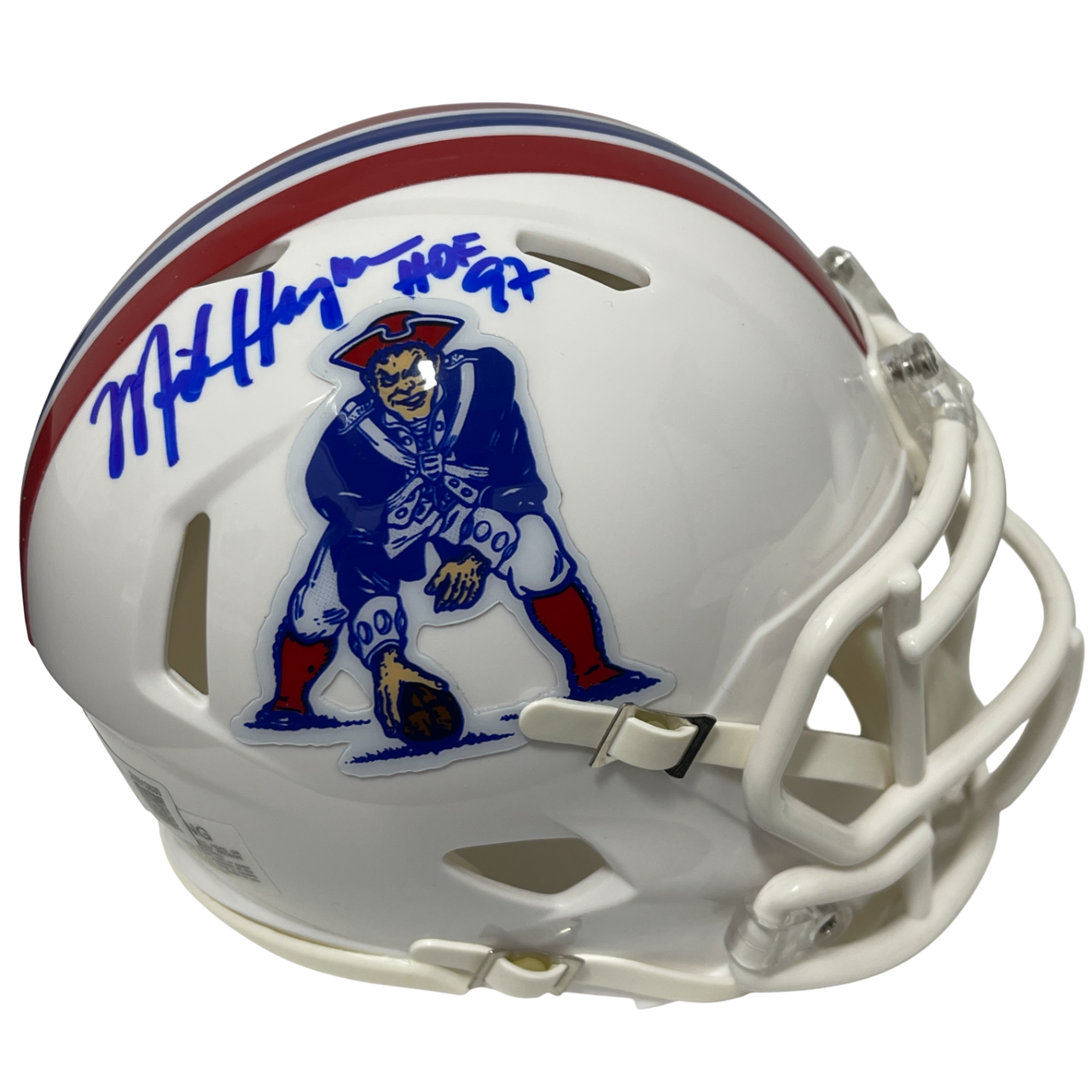 Mike Haynes Signed Patriots TB Mini Helmet w/ HOF 97 Beckett Witness BAS COA0