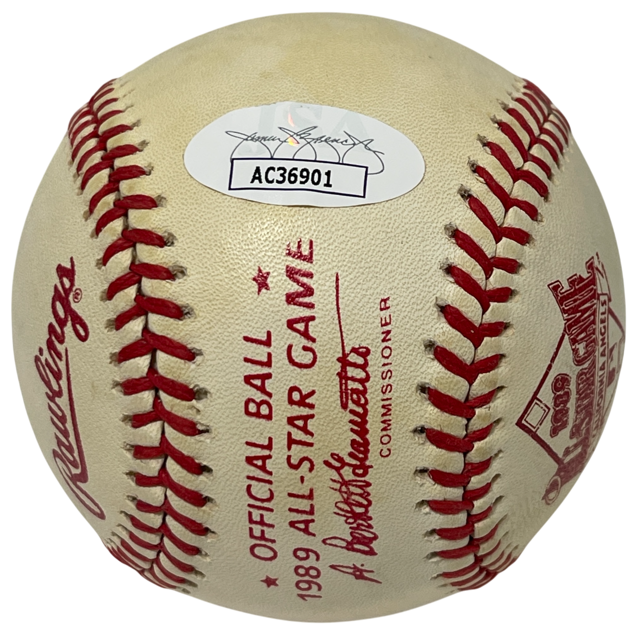 Benito Santiago Signed Rawlings 1989 All Star Game Logo Baseball Padres JSA COA5