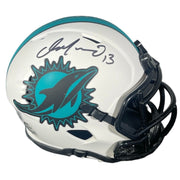 Dan Marino Signed Dolphins Lunar Mini Helmet Beckett Witness BAS COA0
