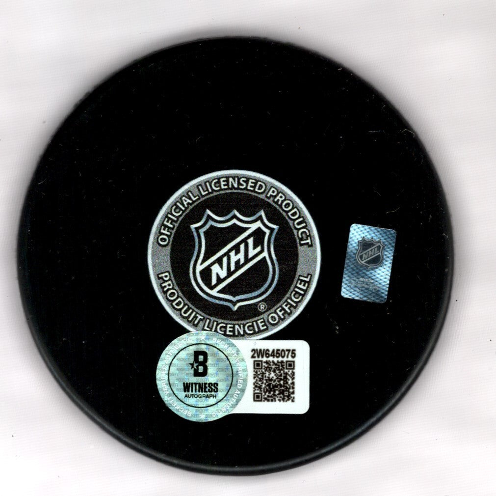 Brett Hull Signed Auto Blues 50th Anniversary Puck w/ HOF 2009 Beckett W BAS COA1