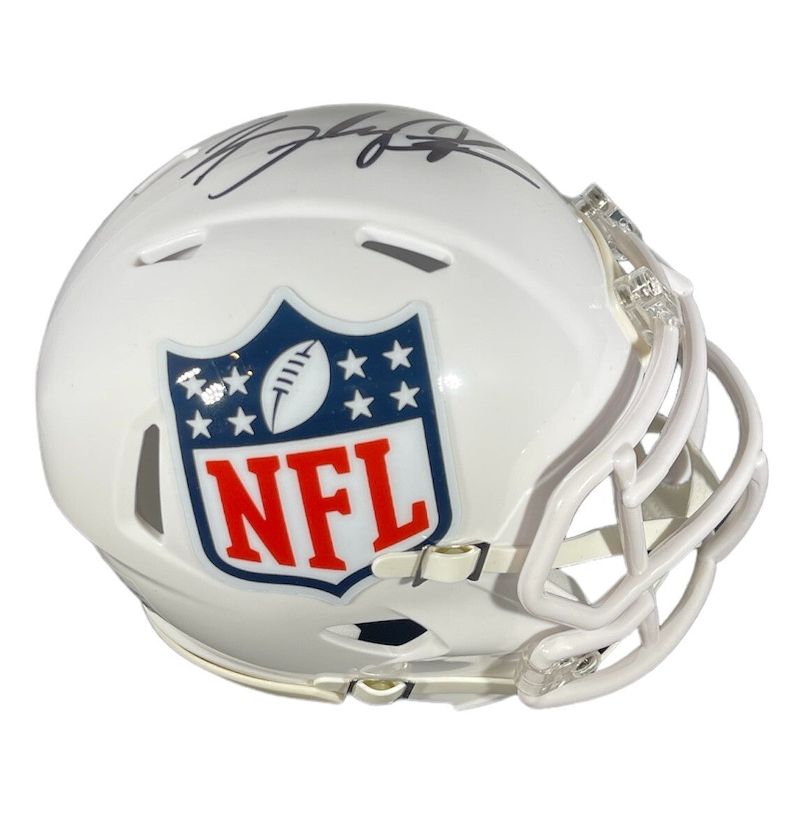 Brady Cook Signed NFL Logo White Mini Helmet w/ Full Name Beckett BAS COA1