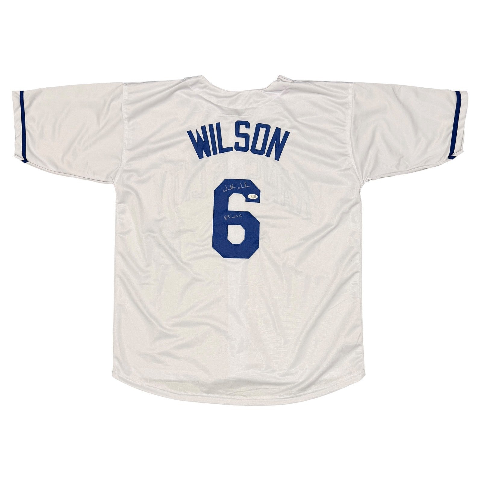 Willie Wilson Signed Kansas City Royals Custom Jersey w/ 85 WSC JSA Witness COA0