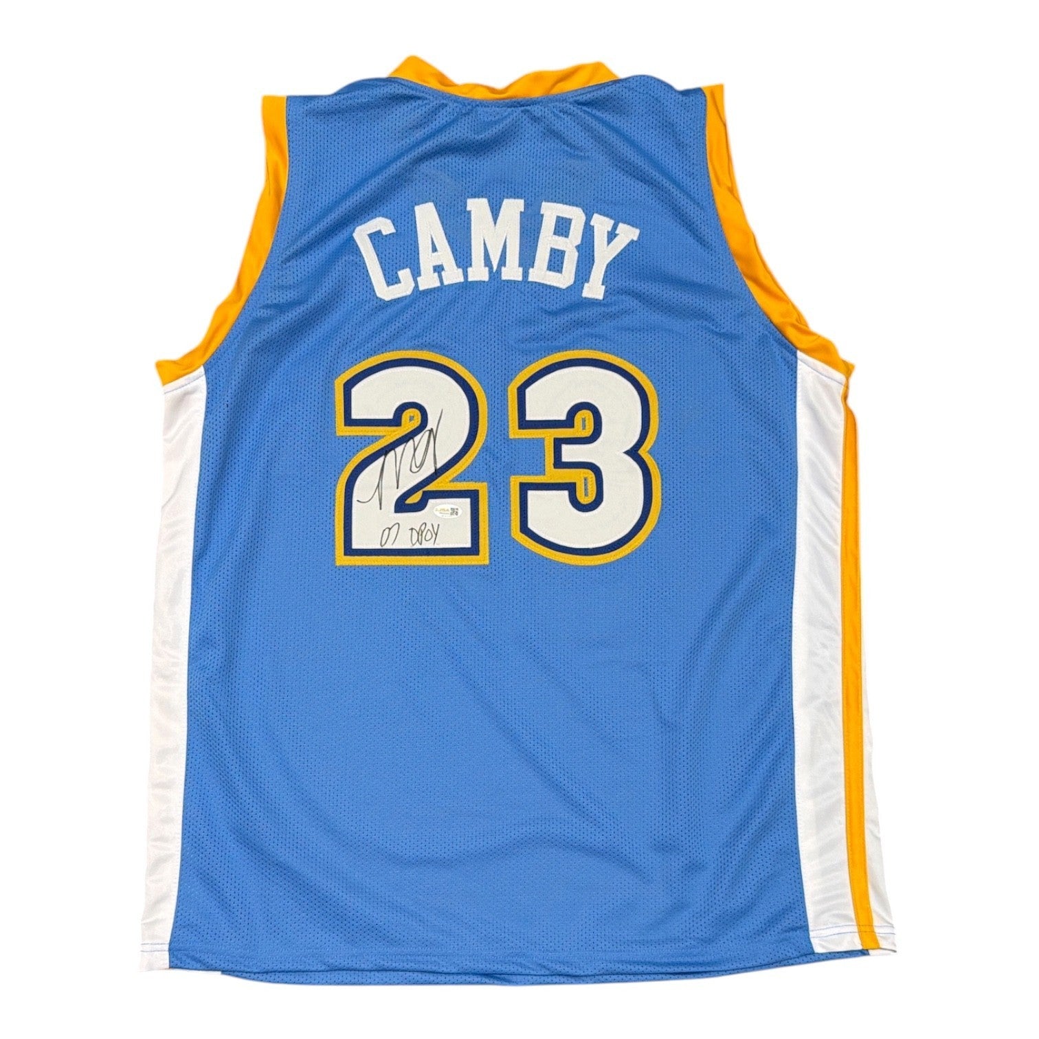 Marcus Camby Signed Denver Nuggets Custom Jersey  w/ 07 DPOY JSA Witness COA0