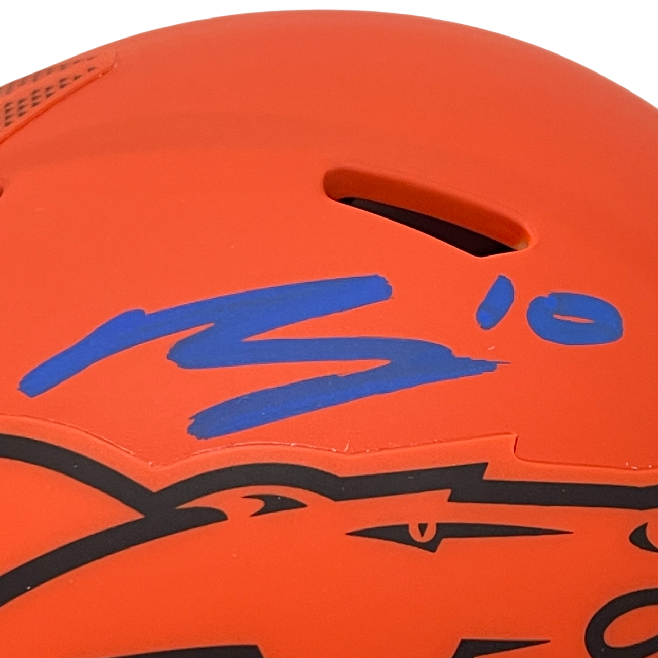 Bo Nix Signed Denver Broncos Rave Mini Helmet Beckett Witness BAS COA1