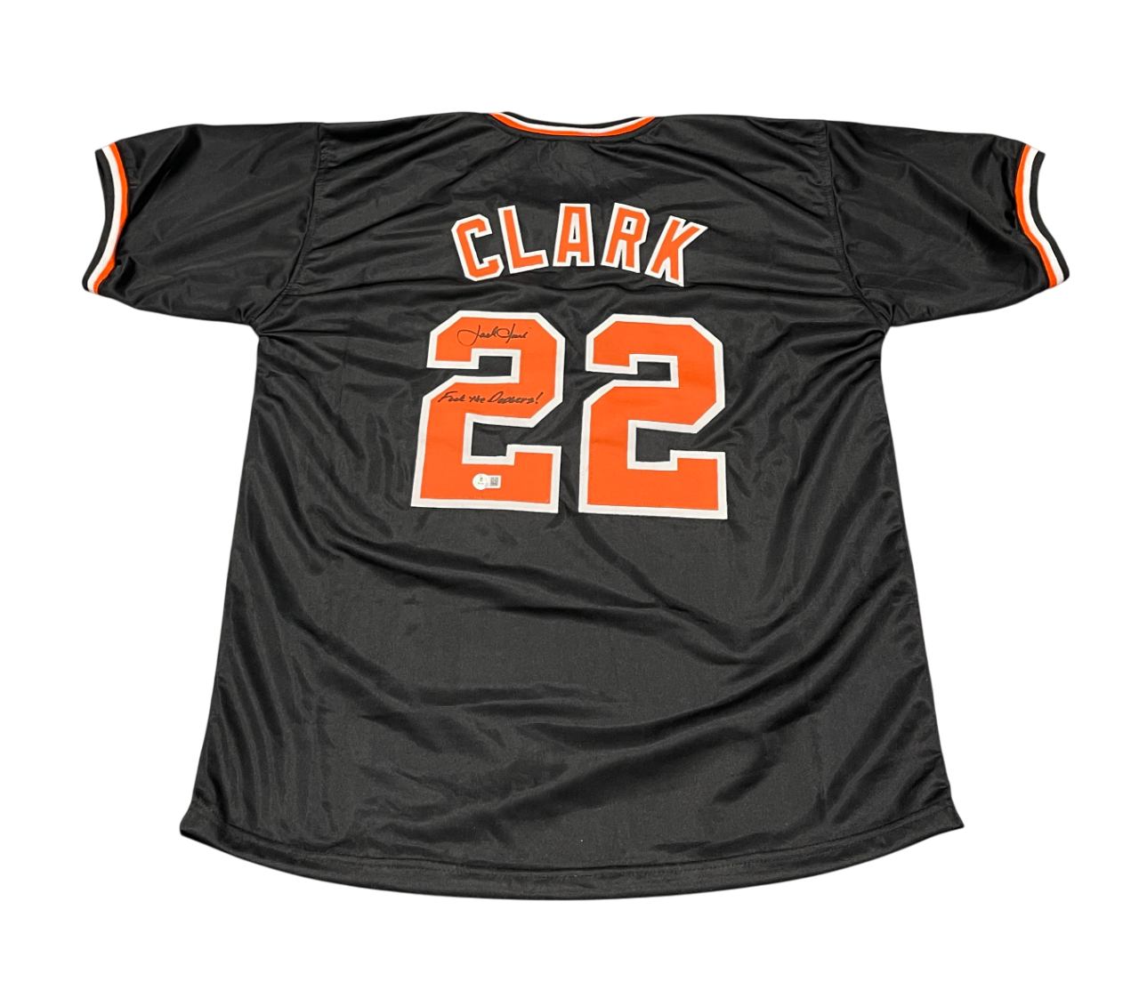 Jack Clark Signed SF Giants Custom Jersey w/ F**k the Dodgers Beckett W BAS COA0