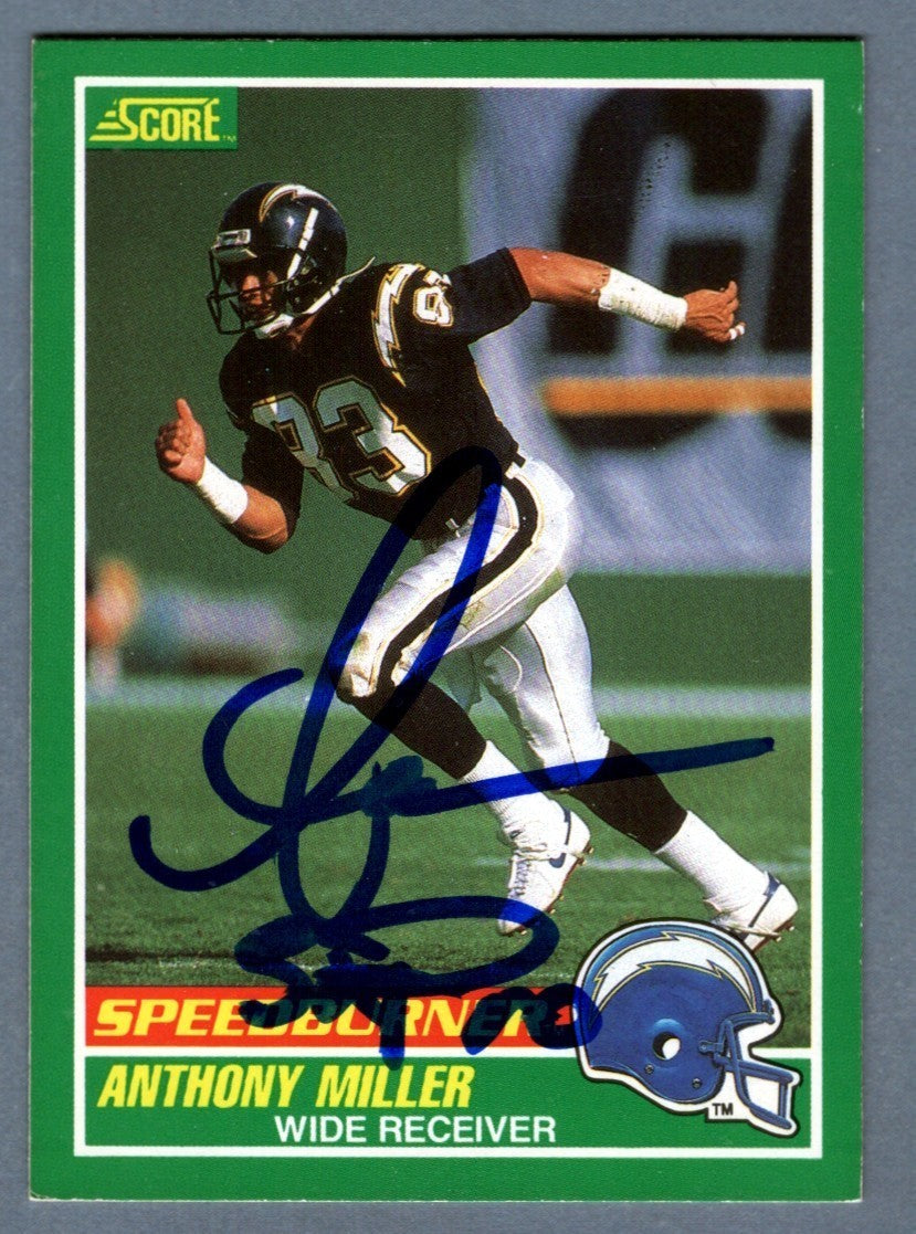 Anthony Miller Signed 1989 Score #311 Speed Burner Rookie RC LSCM COA Chargers0