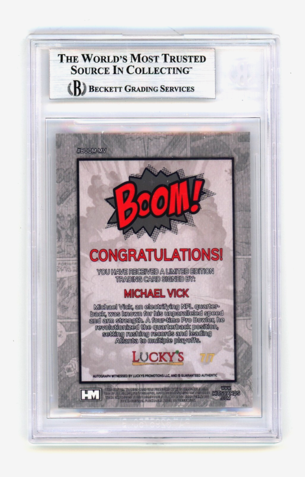 Michael Vick 2024 Hits Memorabilia BOOM Red JSY # 7/7 Signed BGS BAS Auto1