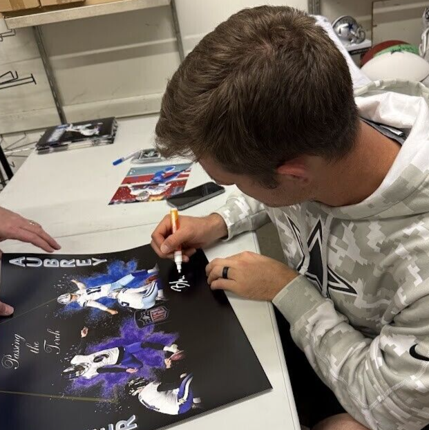 Justin Tucker & Brandon Aubrey Dual Signed Auto 16x20 Photo Beckett Wit. BAS COA3