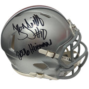 Troy Smith Signed Ohio State Mini Helmet w/ 2006 Heisman JSA Witness COA0