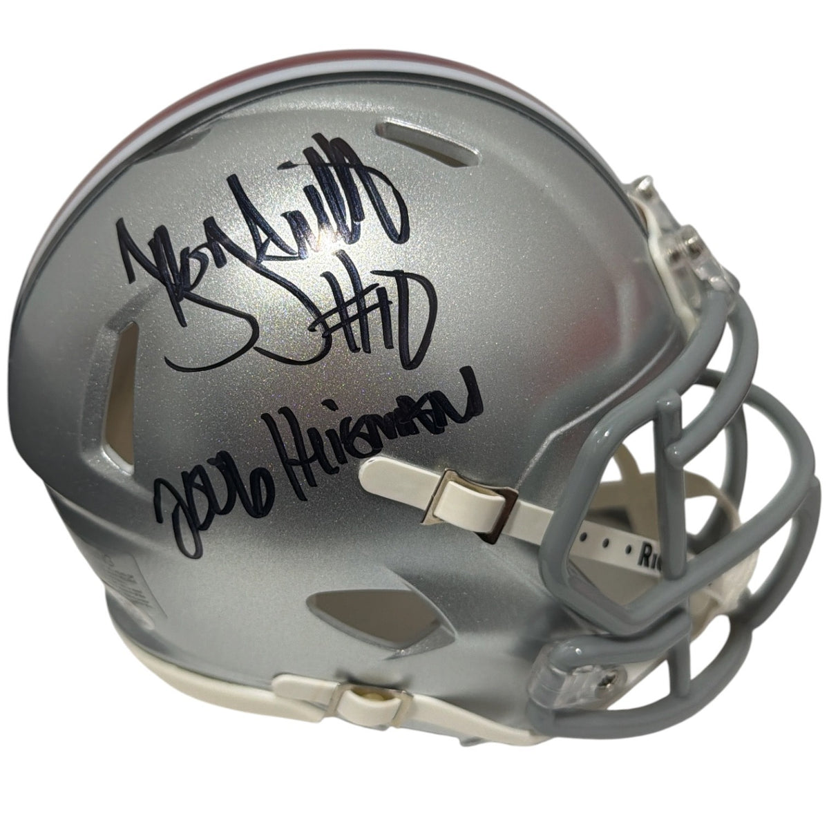Troy Smith Signed Ohio State Mini Helmet w/ 2006 Heisman JSA Witness COA0