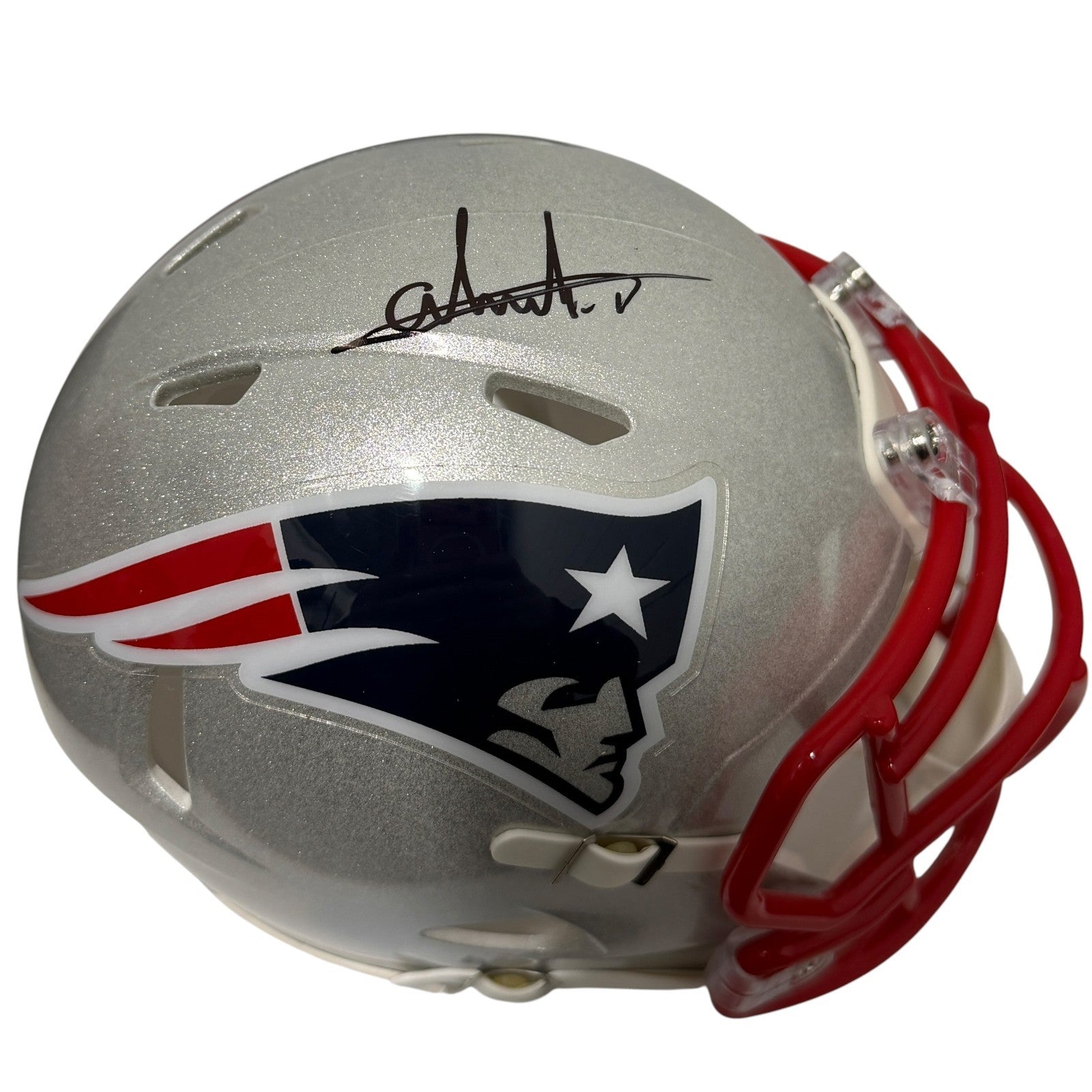 Andres Borregales Signed New England Patriots Speed Mini Helmet JSA Witness COA0