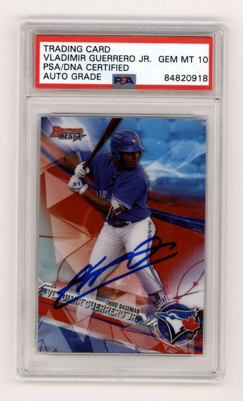 Vladimir Guerrero Jr. 2017 Bowman's Best #TP-33 Refractor RC Signed PSA 10 Auto0