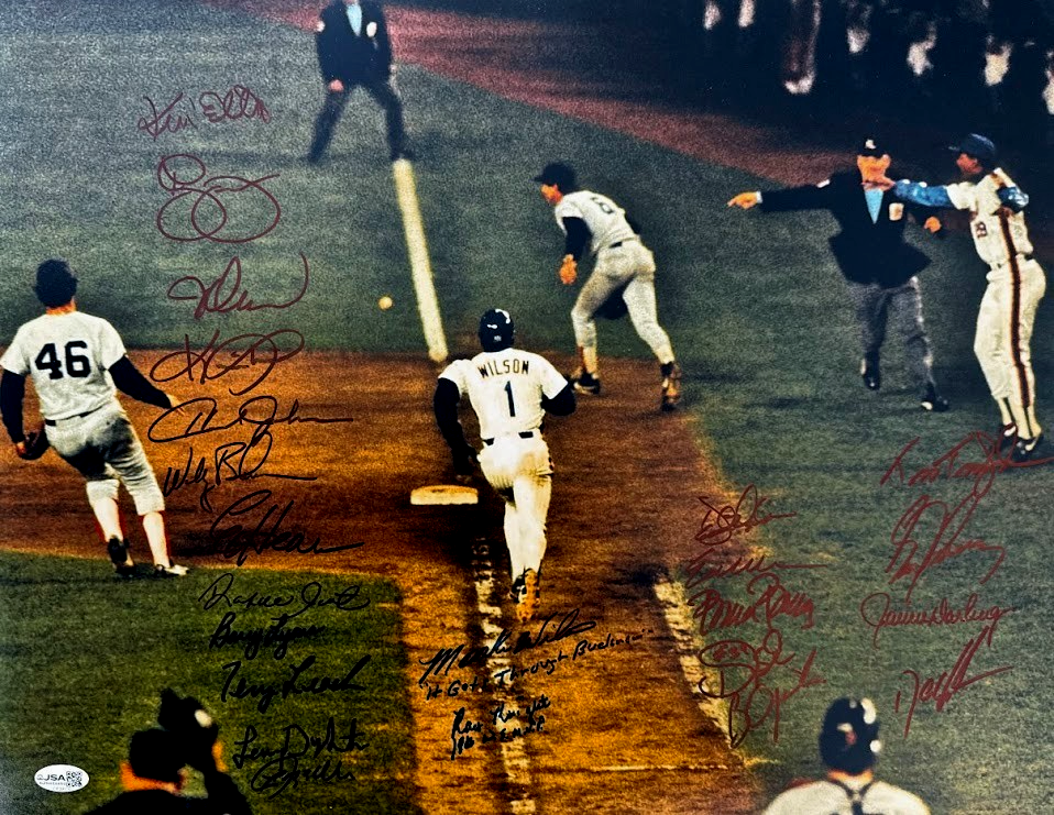 New York Mets 1986 World Series 23 Auto Team Signed 16x20 Photo w/ Insc. JSA COA1