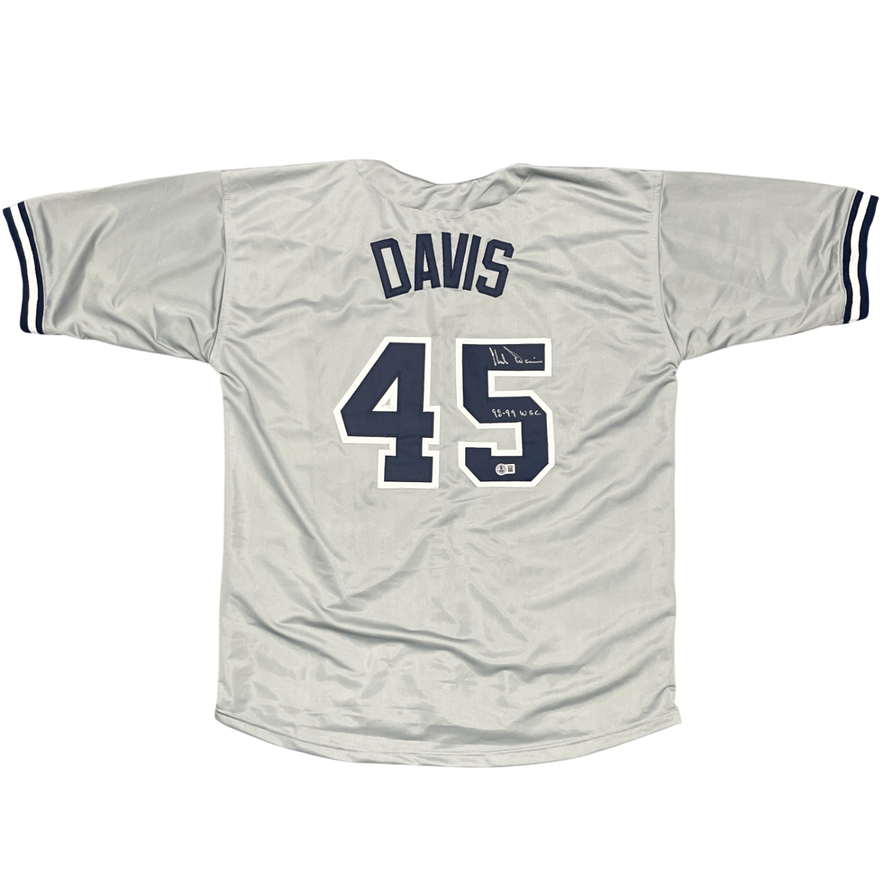 Chili Davis Signed Yankees Custom Jersey w/ 98 99 WSC Beckett Witness BAS COA0