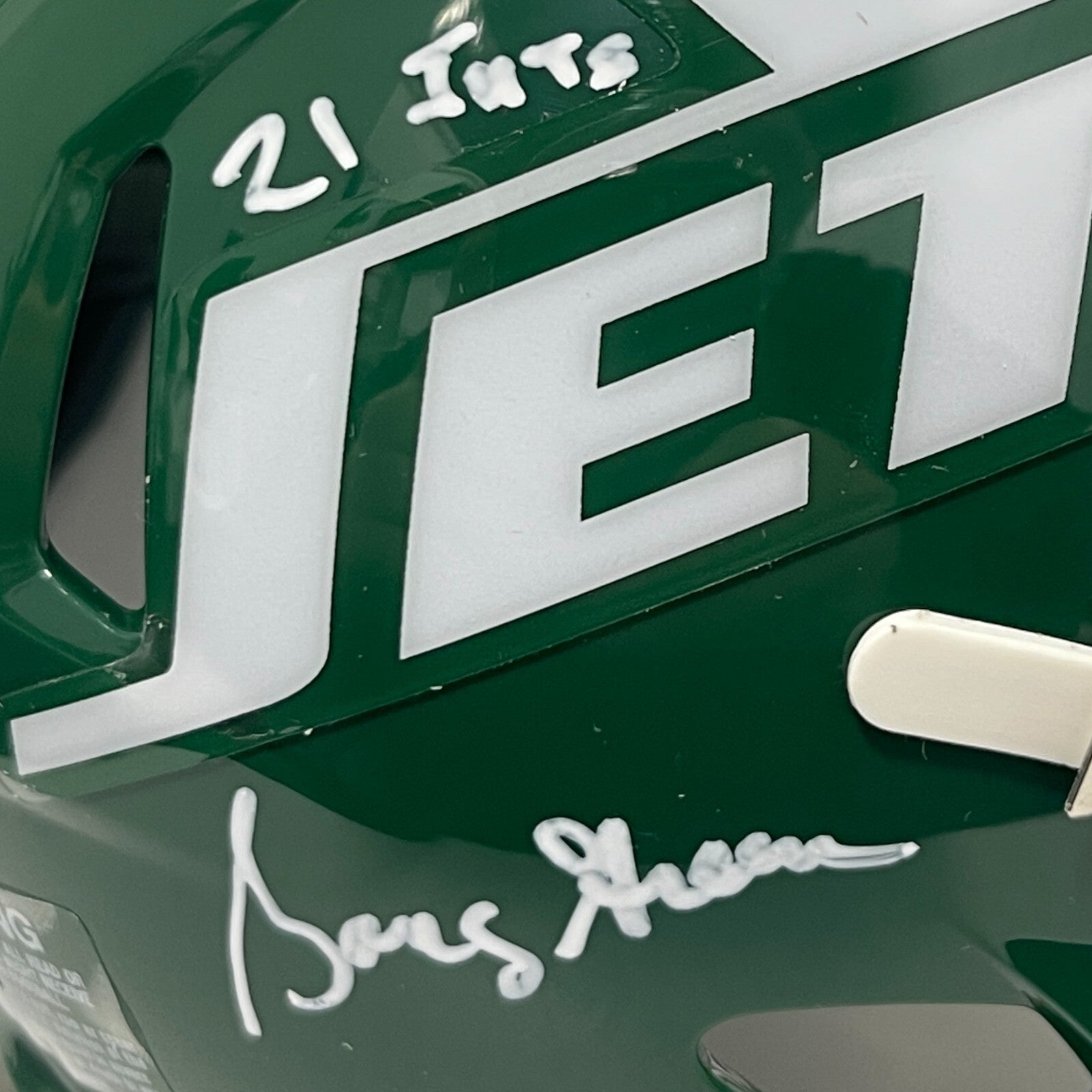 Bobby Jackson Signed Jets TB Mini Helmet w/ 5x Insc Beckett Witness BAS COA3