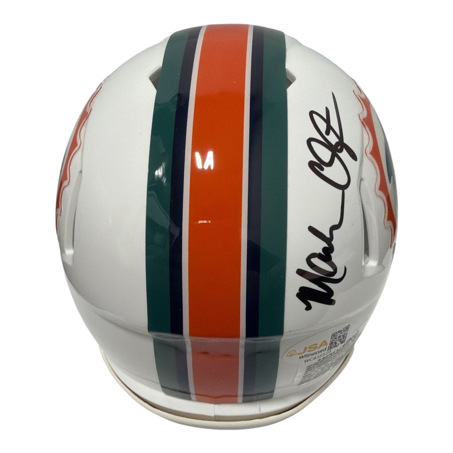 Mark Clayton Signed Autographed Miami Dolphins TB Mini Helmet JSA Witness COA2