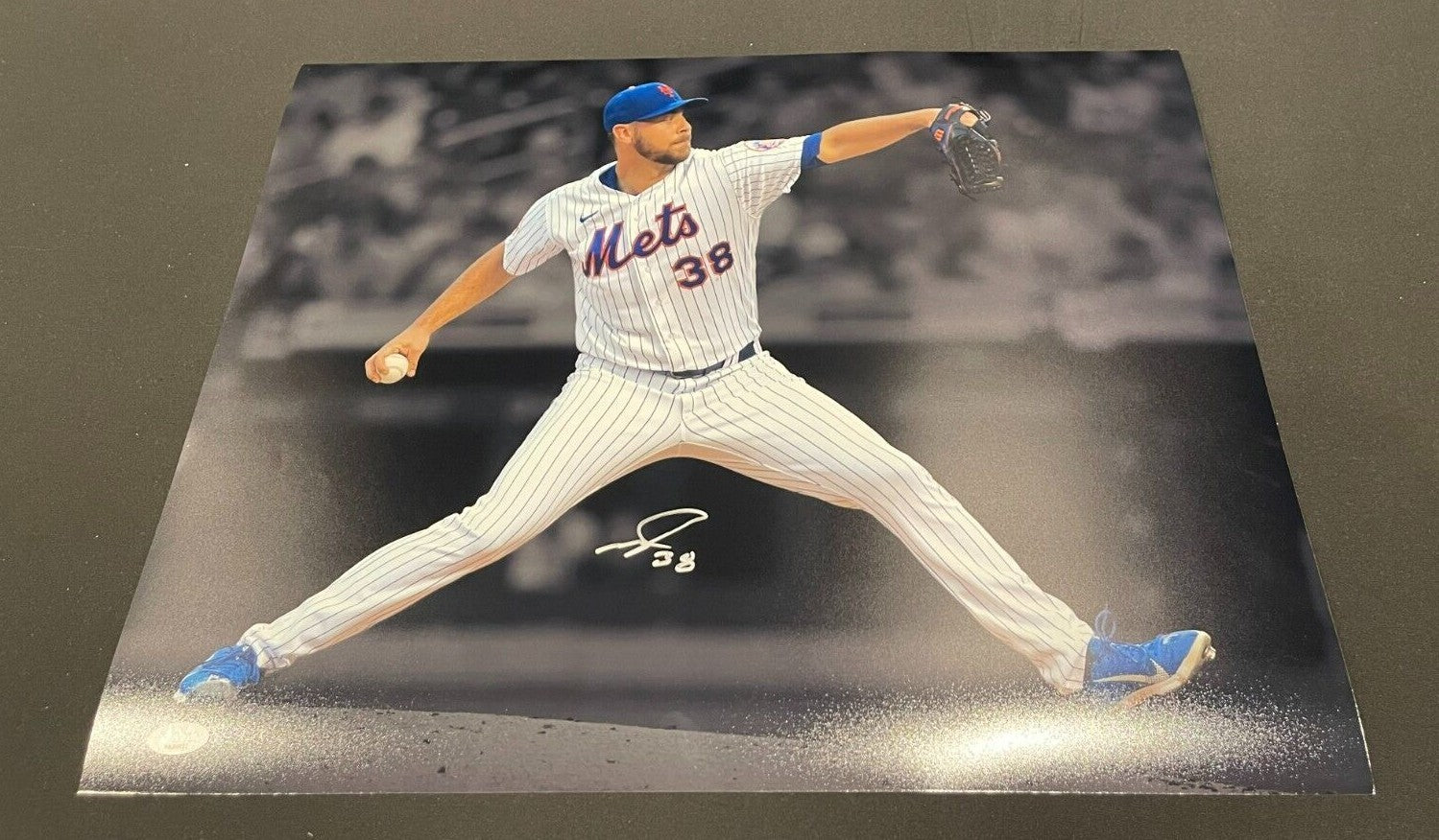 Tylor Megill Signed Auto New York Mets 16x20 Photo Spotlight JSA WIT COA N.O.0