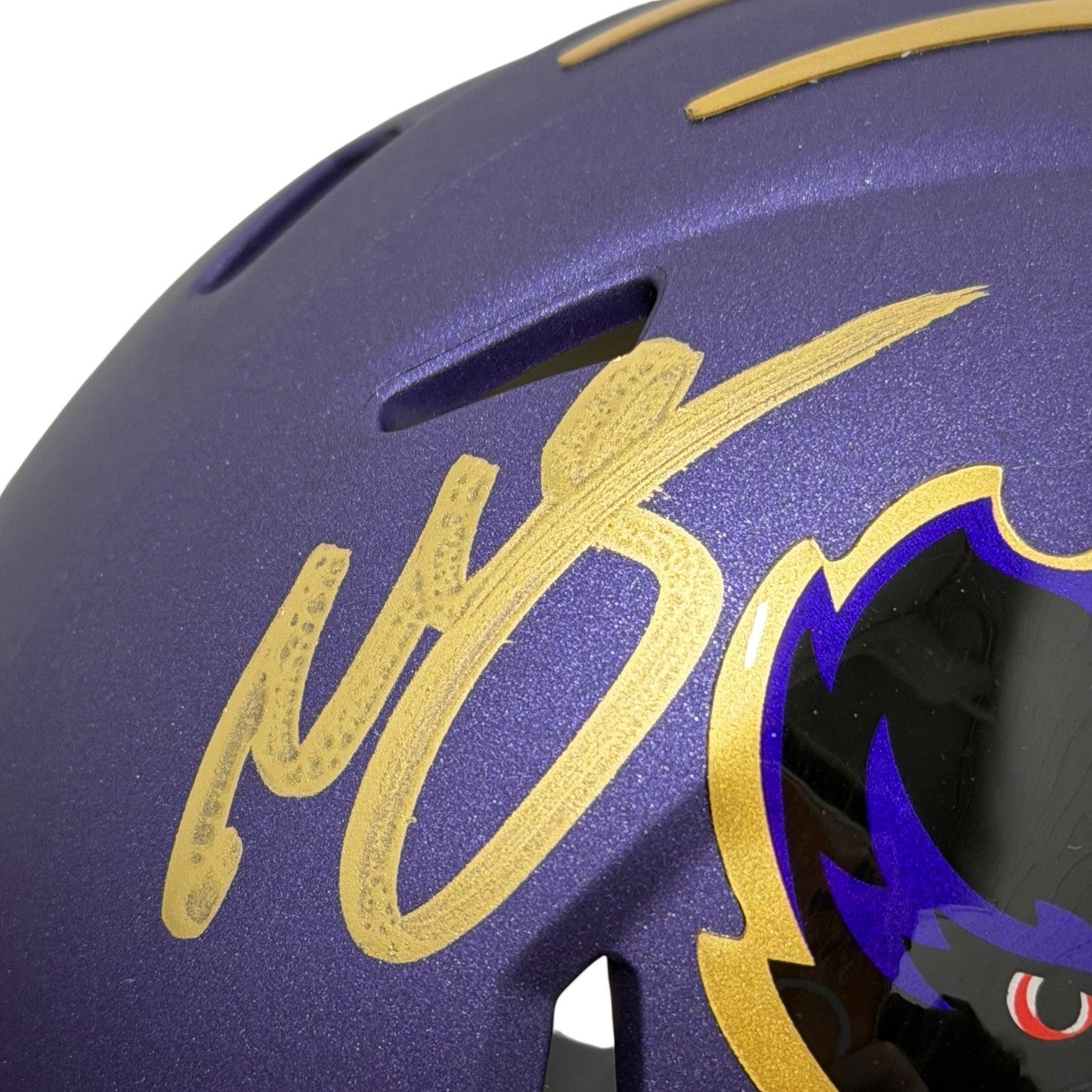 Willis McGahee Signed Baltimore Ravens Alt Purple Mini Helmet JSA Witness COA1