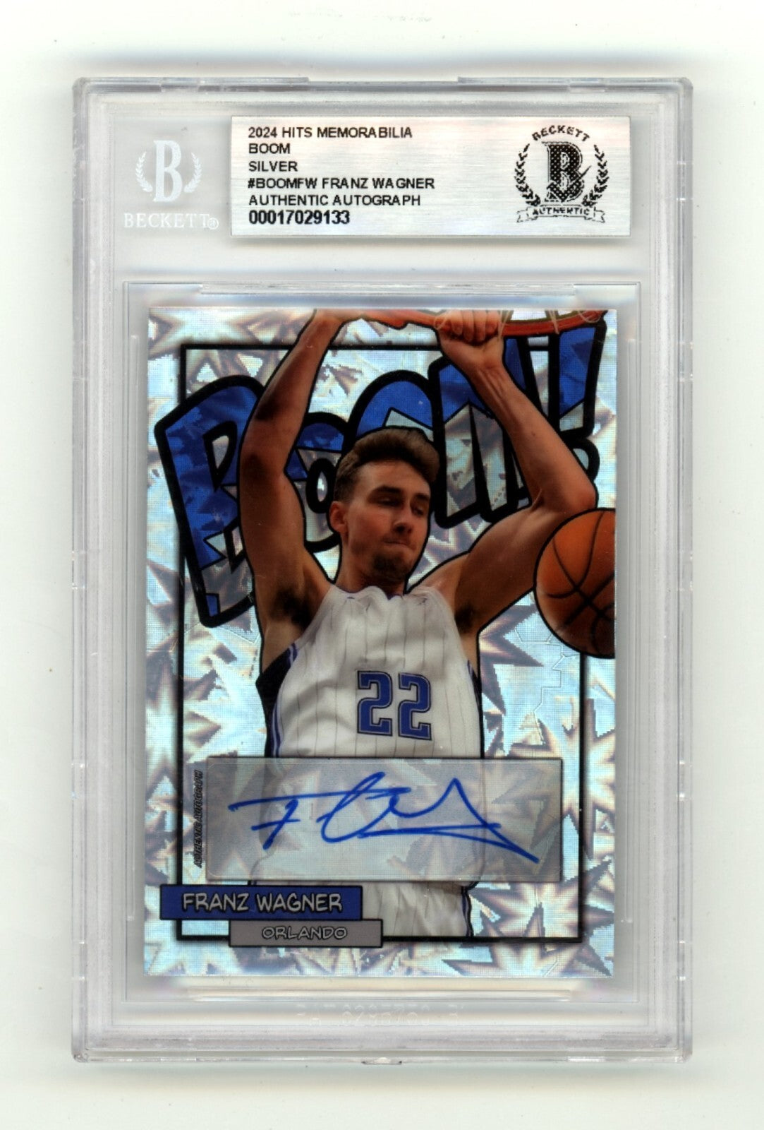 Franz Wagner 2024 Hits Memorabilia BOOM Silver #22/22 Signed BGS BAS Auto Magic0