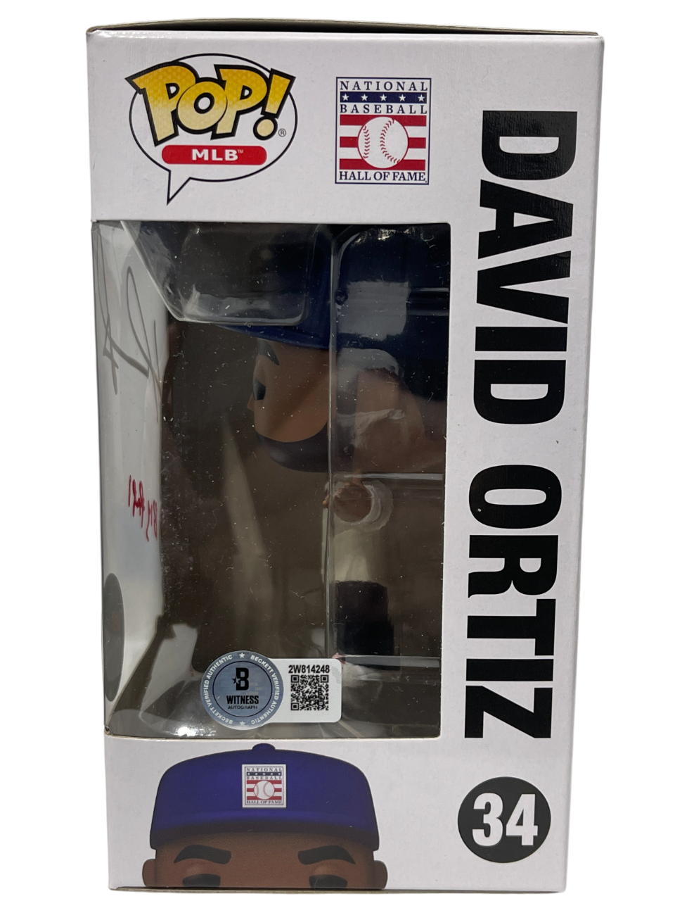 David Ortiz Signed SGA Red Sox Funko Pop 34 w/ Big Papi Beckett Witness BAS COA2