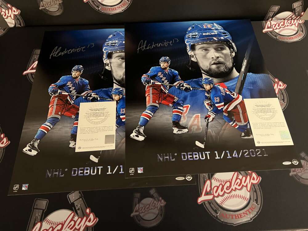 Alexis Lafreniere Signed 20x24 Photo NHL Debut Upper Deck UDA COA NY Rangers4
