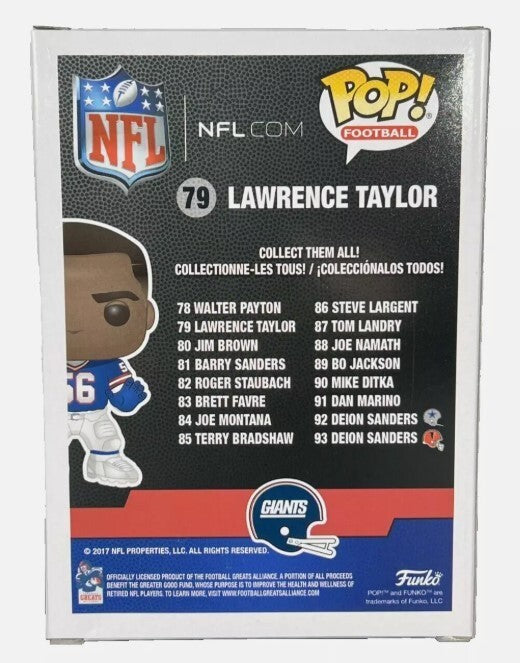 Lawrence Taylor Signed Auto New York Giants Funko Pop #79 Beckett Wit BAS COA2