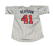 Jeff Reardon Signed Minnesota Twins Custom Jersey w/ 87 WSC Beckett Wit BAS COA0