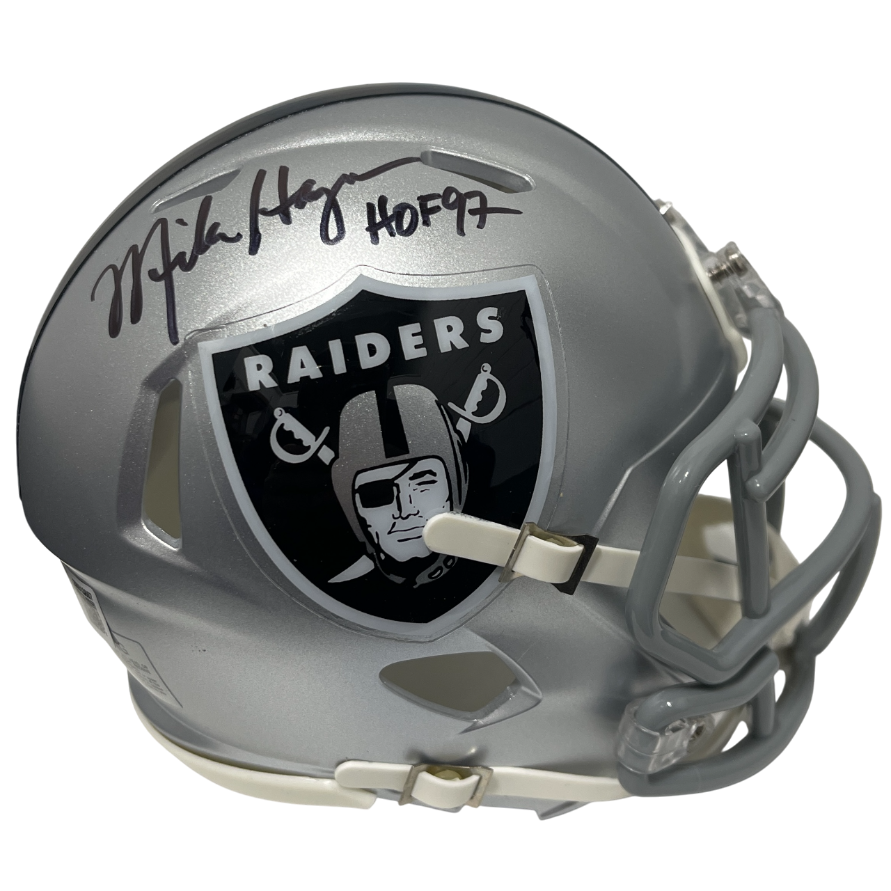 Mike Haynes Signed Raiders Speed Mini Helmet w/ HOF 97 Beckett Witness BAS COA0