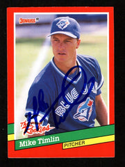 Mike Timlin Signed Auto 1991 Donruss The Rookies RC #27 LSCM COA Blue Jays0