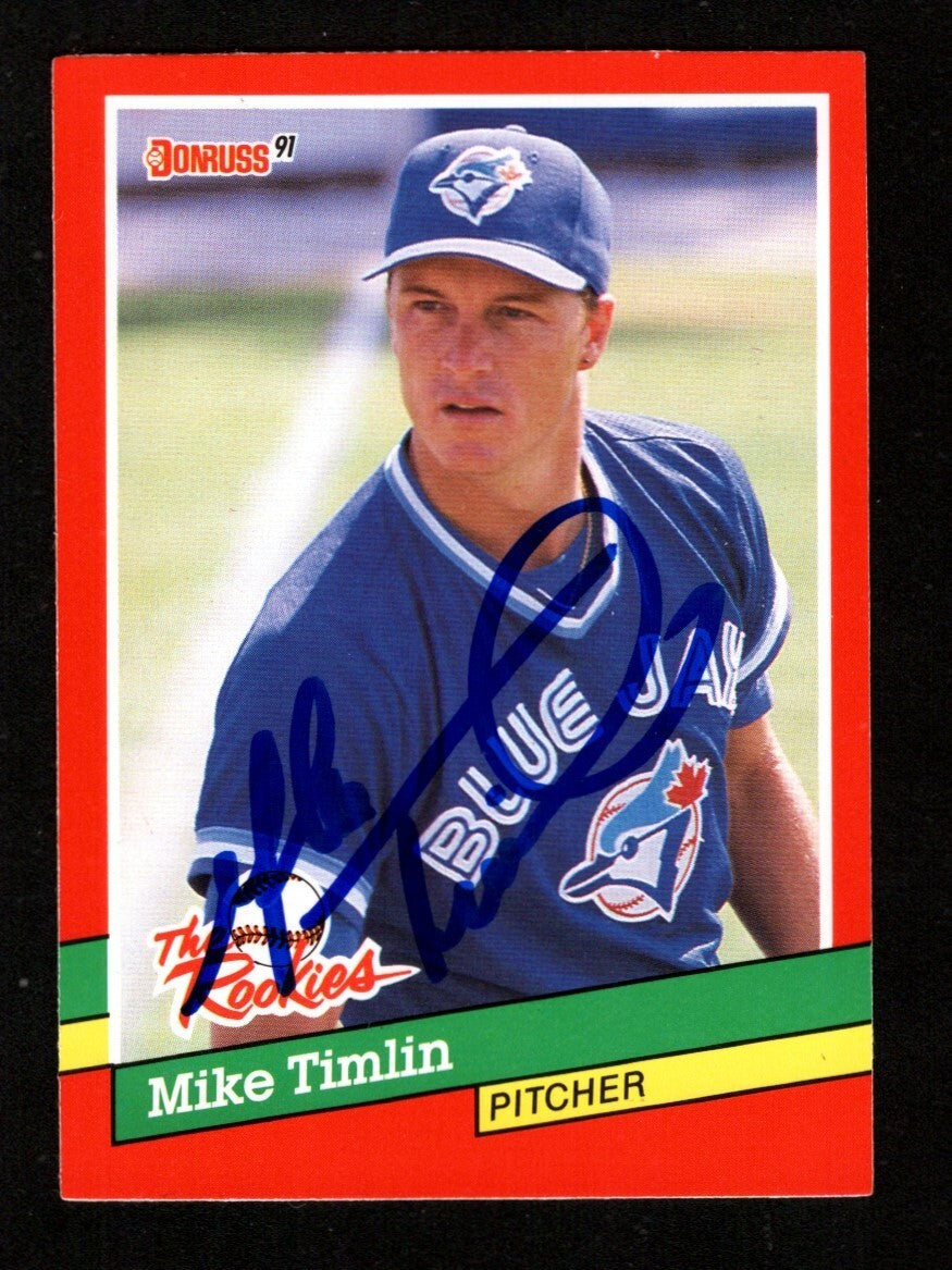 Mike Timlin Signed Auto 1991 Donruss The Rookies RC #27 LSCM COA Blue Jays0
