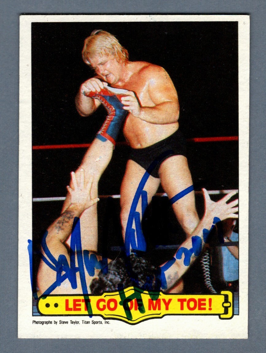 Greg "The Hammer" Valentine Signed 1985 WWF Ringside Action 22 w HOF 04 LSCM COA0